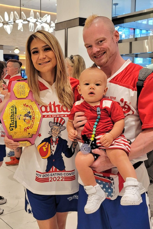 Miki Sudo With Her Soon-To-Be Husband Nick & Their Son Max 