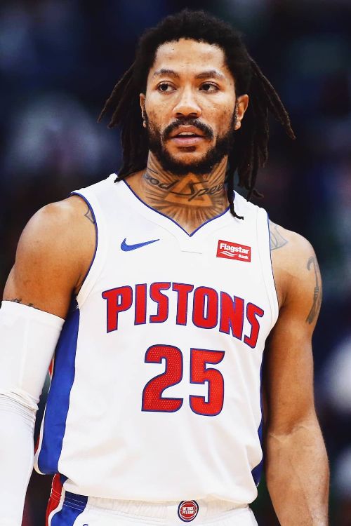 NBA Point Guard Derrick Rose During His Playing Career At Detroit Pistons