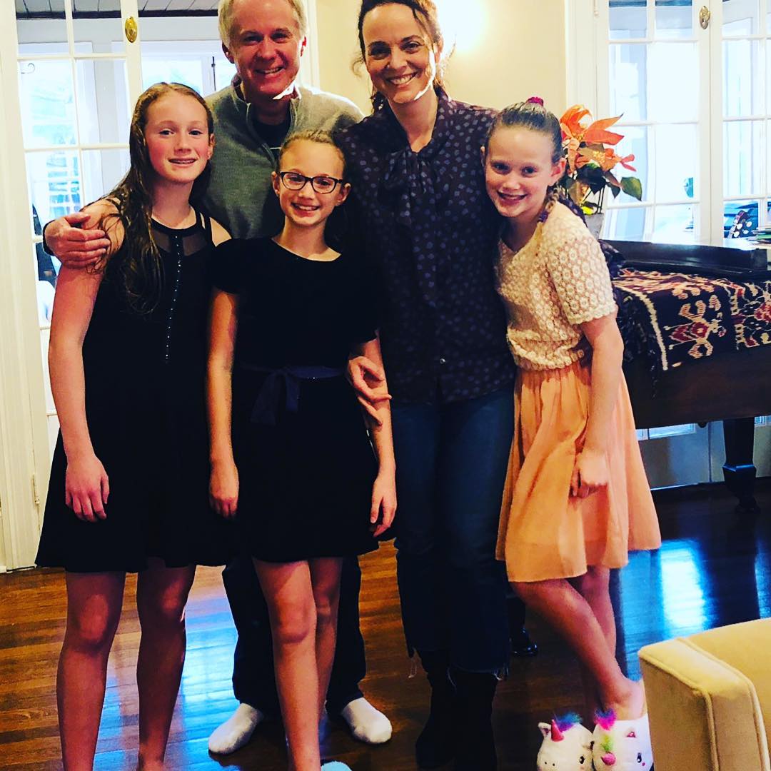 Patrick McEnroe With His Wife And Three Daughters