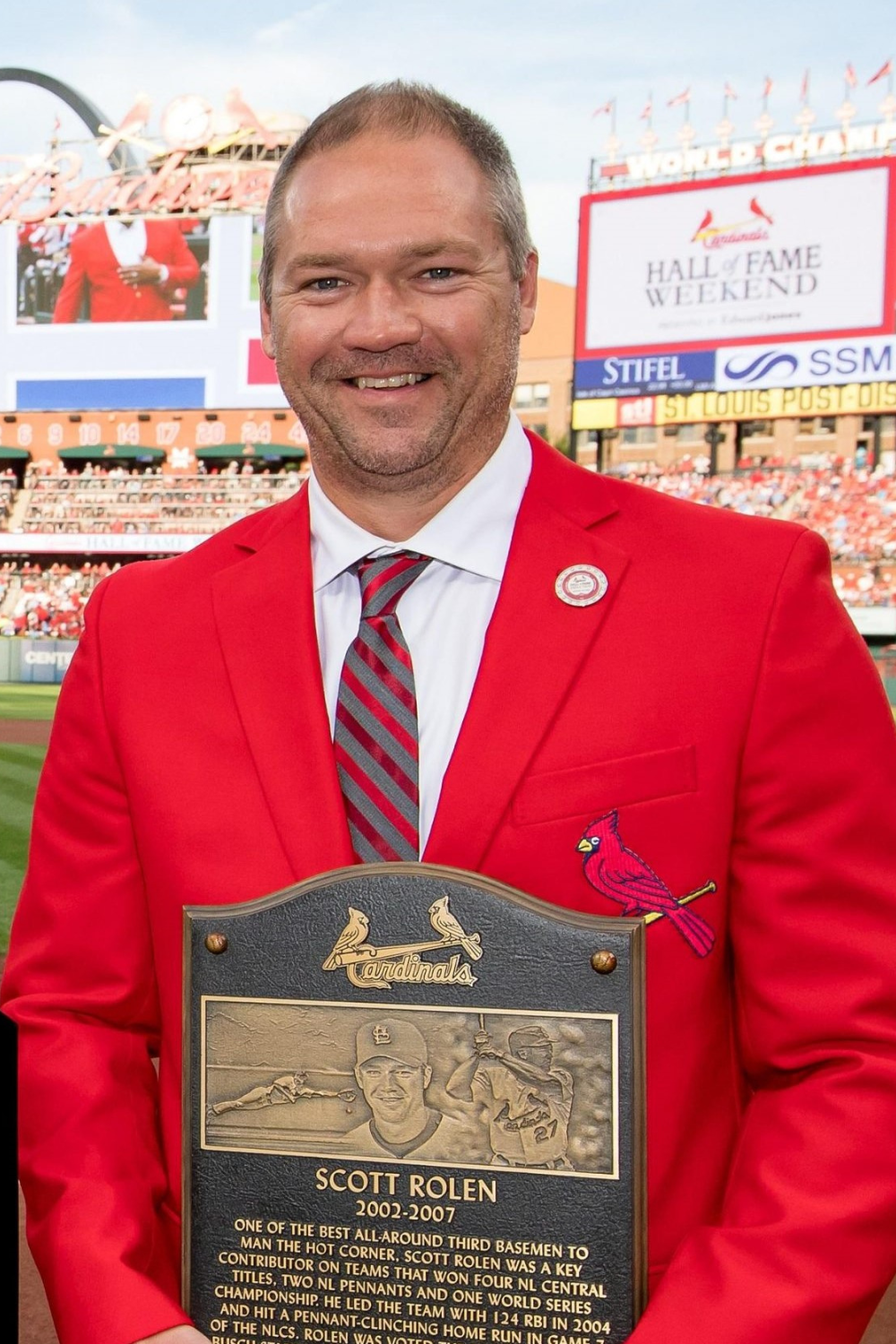 Scott Rolen Pictured With His Hall Of Fame Honor