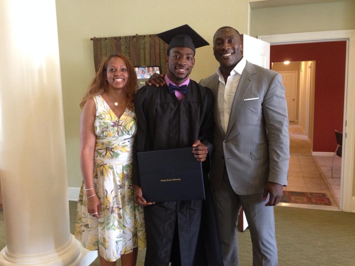 Shannon With His Son On His Graduation 