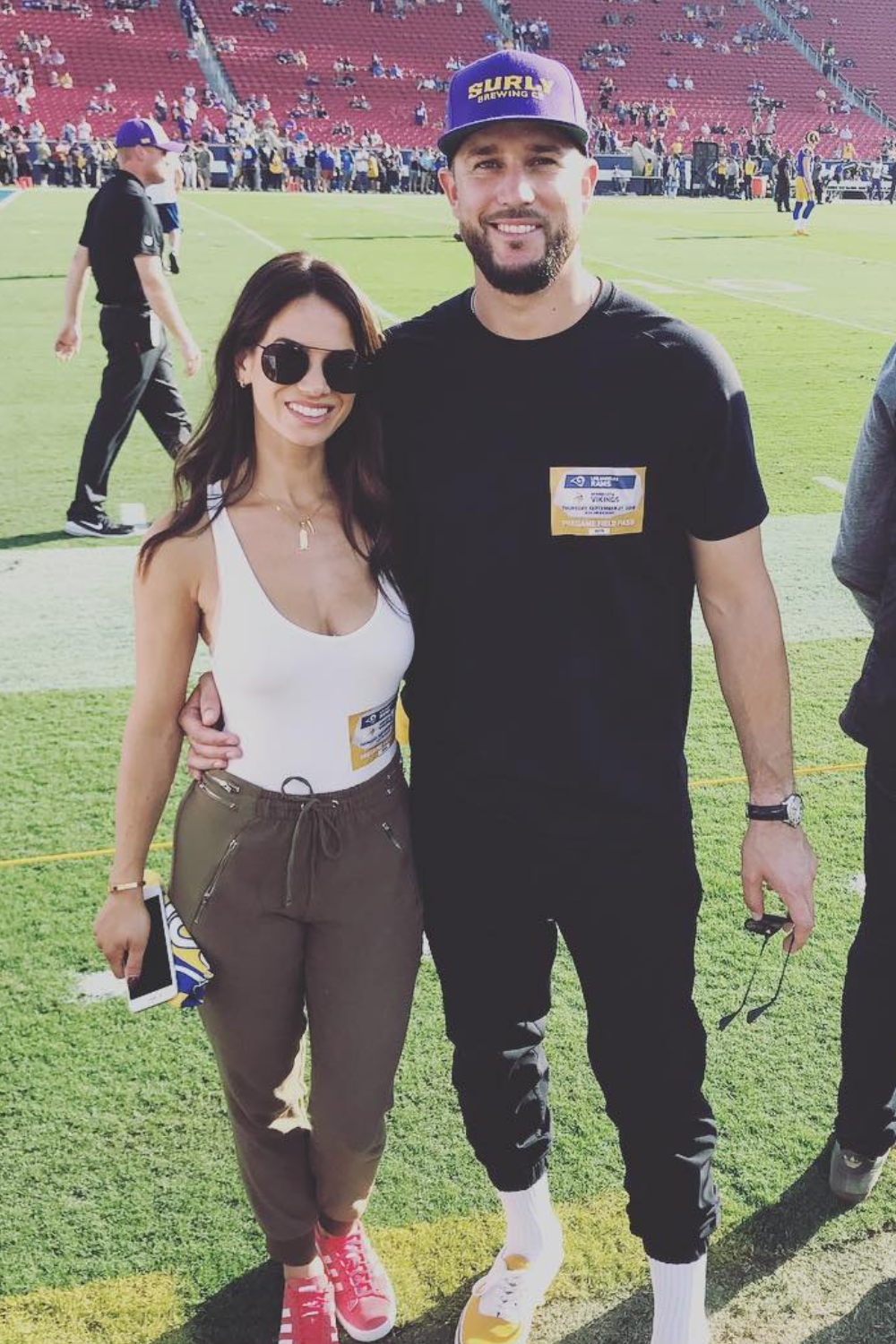 Trevor Plouffe And His Wife Olivia At Vikings Game