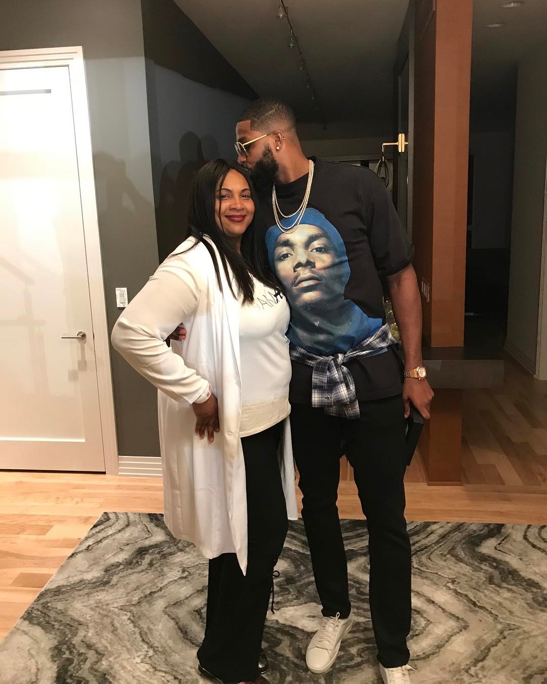 Tristan Thompson With His Mother
