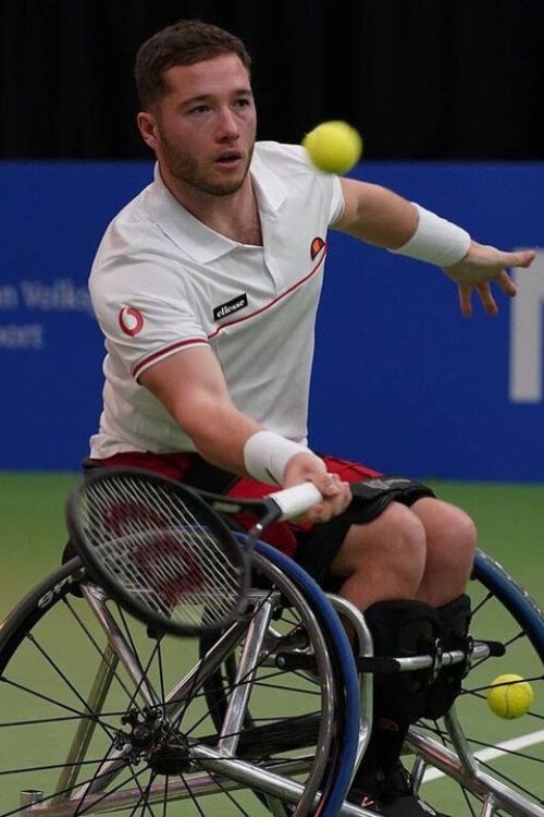 Alfie Hewett Playing Tennis On A Wheelchair