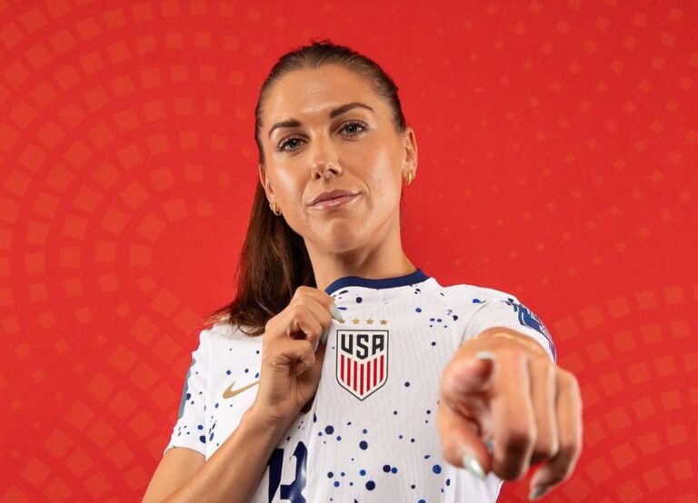 Alex Morgan Posing With Her Jersey