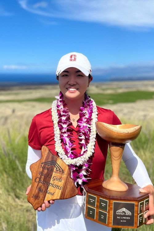 Rose Zhang Holding A Trophy 