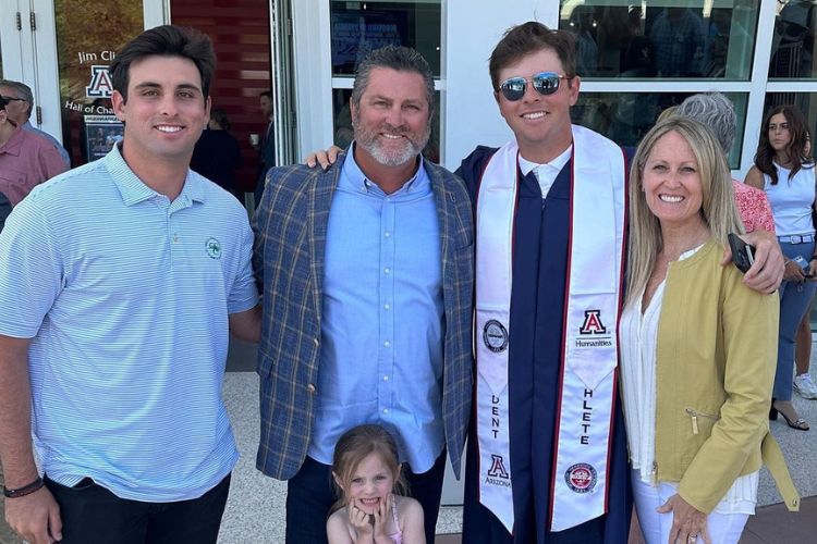 Gavin Aurilia(L) Pictured With His Dad, Rich, Brother, Chaz, Step-Mom, Amy, And His Little Sister At His Brother's Graduation In 2023