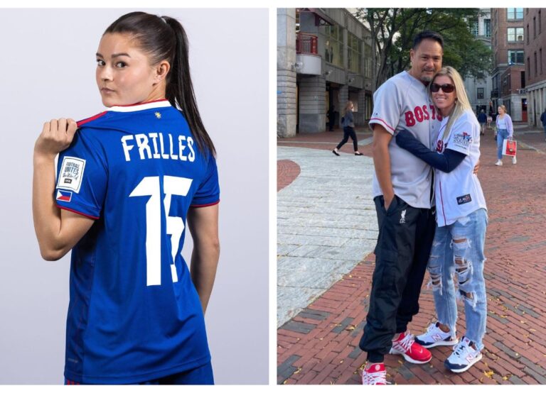 Carleigh Frilles Dawns The Philippines Jersey For The 2023 World Cup And On Right: Her Parents, Alan And Meredith Frilles