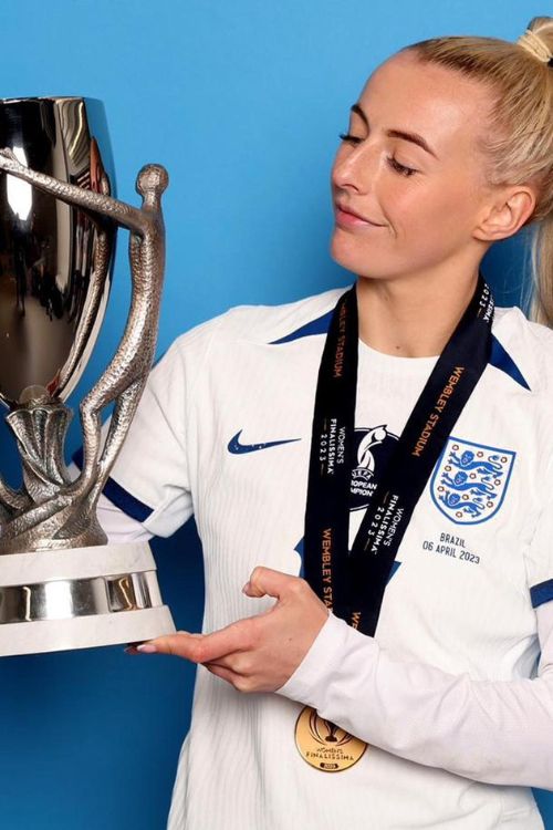 Chloe Kelly Pictured With The Euros Trophy In 2022 After Beating Germany In The Final
