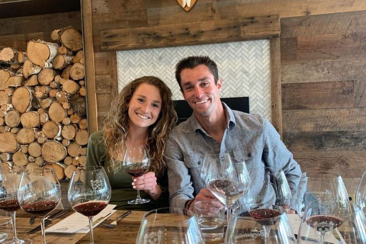 Elise And Sean Pictured Together At Bergstrom Vineyards On Their Date In 2022