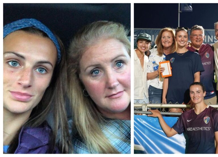 Emily Fox Pictured With Her Mother On Left And On Right With Her Family Including Dad Alex