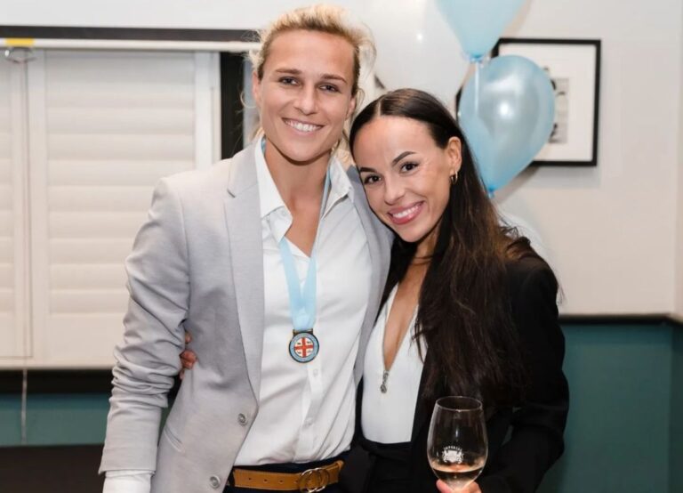 Hannah Wilkinson Pictured With Her Partner Katie Isabelle Martin In 2022 At Her Soccer Club Headquarters