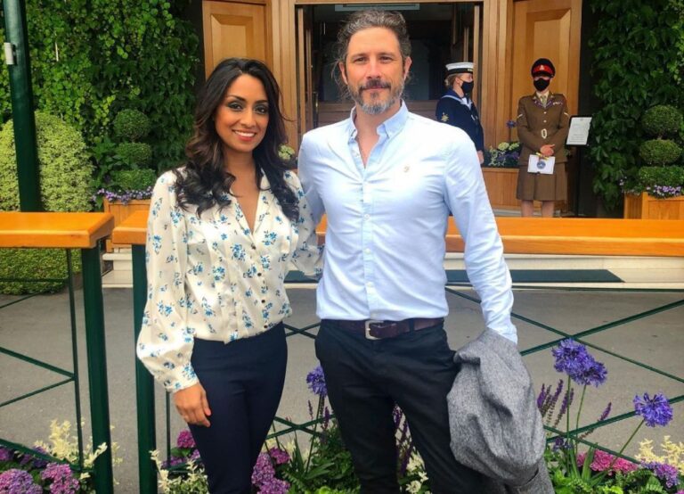 Isa Guha And Her Husband Richard Thomas Pictured In Wimbledon In 2021