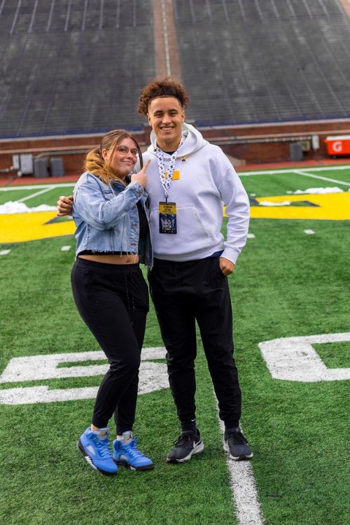 Jamison Kitna Pictured With His Sister, Jada During His Michigan Football Visit In 2023 