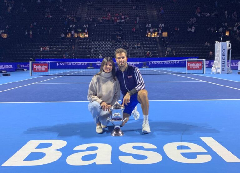 Jean Julien Roger Pictured With His Wife Eliane Kelly In 2019 At The Swiss Indoors Competition