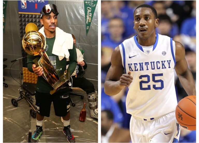 On Left: Jeff Teague With The NBA Championship In 2021 And On Right: Jeff Teague's Brother Marquis Teague Playing For The Kentucky