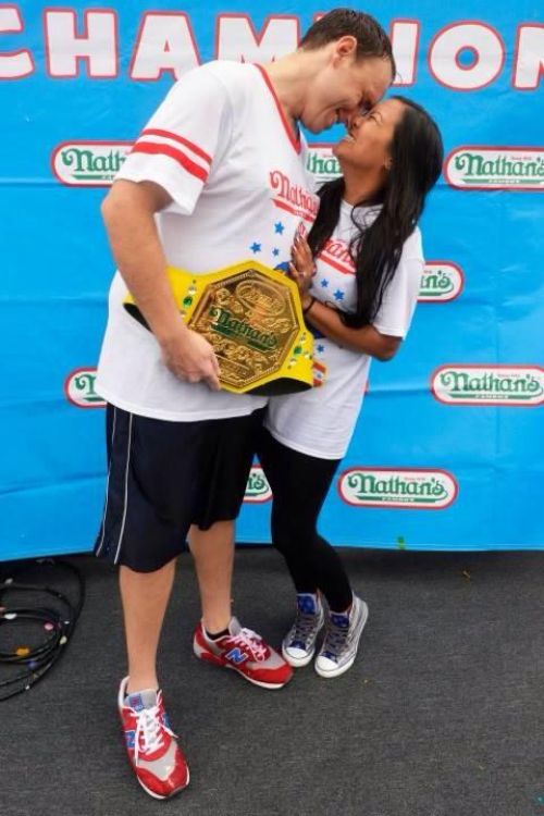 Joey Chestnut Pictured With Former Fiance Neslie Ricasa In 2014