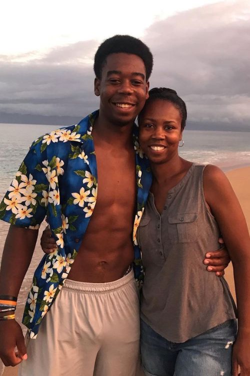 Jordan Walker Poses With HIs Mother Katrina Walker During Their Vacation In 2019