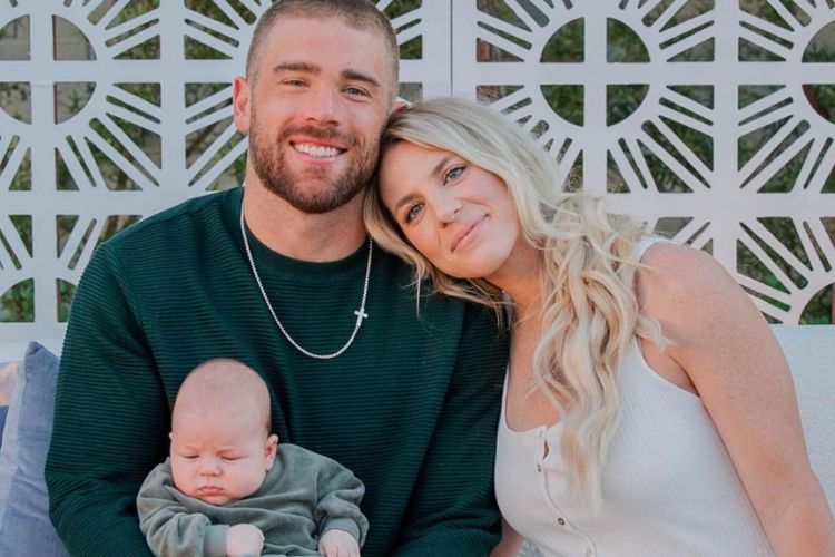 Julie And Zach Ertz Clicks A Picture With Their Son Madden Ertz For A Family Portrait In 2023