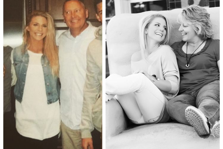On The Left: Julie Pictured With Her Dad, David In A Family Pictured And On Right: Julie Pictured With Her Mom, Kristi