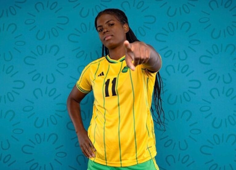 Khadija Shaw Pictured In The Jamaican Gear For The FIFA World Cup 2023