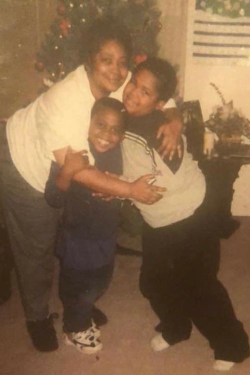 Khalen Saunders And His Brother Kameron Pictured With Their Grandmother, Barbara When They Were Kids