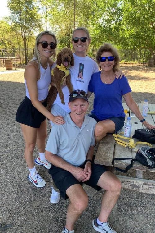 Kristie And Sam Mewis Pictured With Their Parents, Robert, And Melissa Mewis In 2022