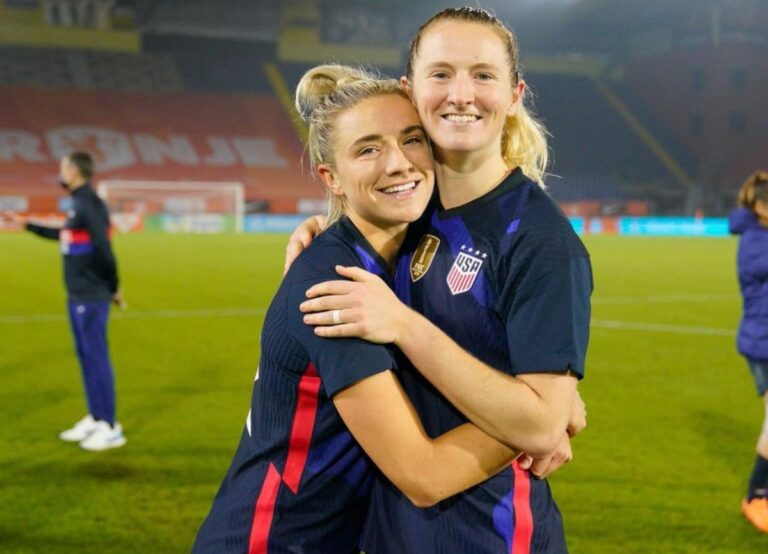 Kristie Mewis With Her Sister Sam Mewis Pictured Playing For USWNT