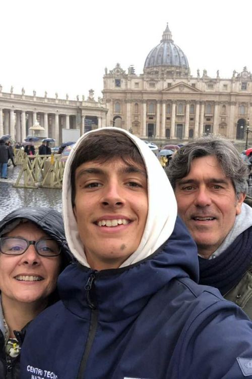 Lorenzo Musetti Pictured With His Parents Francesco And Sabrina In 2019
