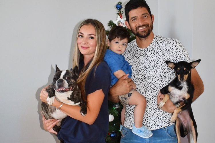Lucia Shares A Family Picture With Their Son Marcelito And Their Furry Babies 
