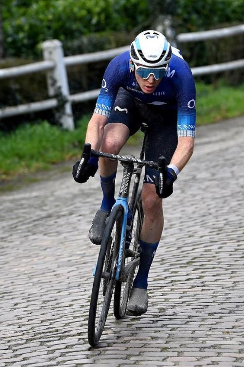 Matteo Jorgenson Pictured Cycling Through Harelbeke, Belgium Earlier This Year In March 