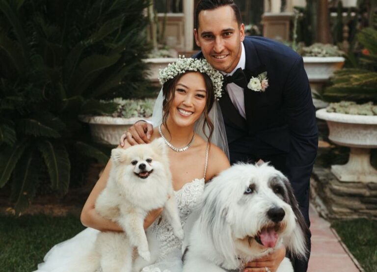 Michelle Wie And Jonnie West Pictured At Their Wedding Ceremony With Their Furry Babies In 2019