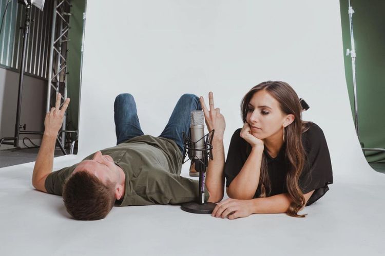 Morgan Ragan And Deuce Mason Pictured During Their Photoshoot For Their Podcast In 2019