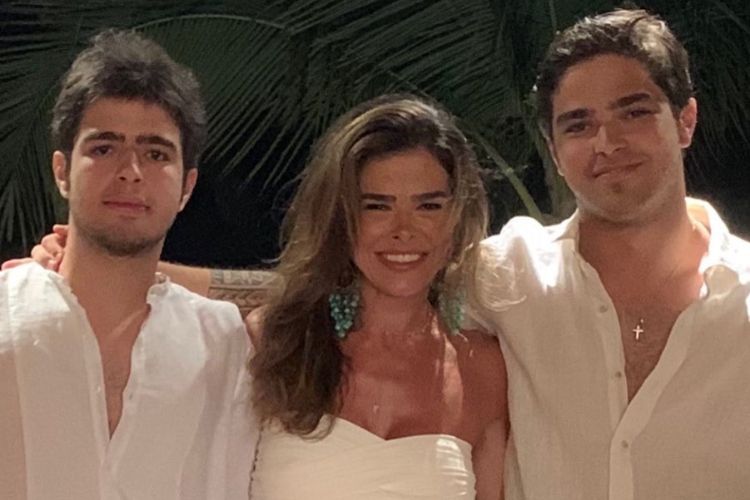 Viviane Piquet Pictured With Her Two Sons, Marco(L), And Pedro In 2021