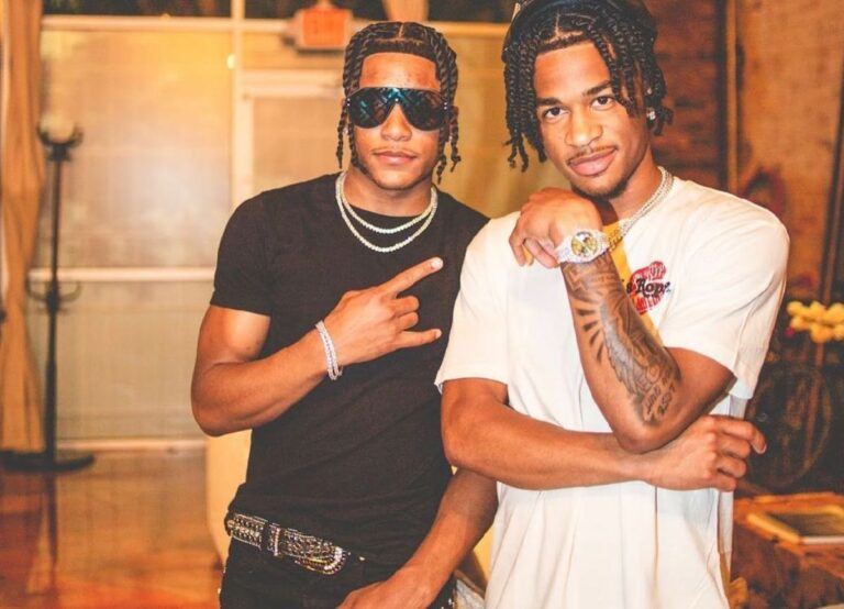 Sharife Cooper(R) Pictured With His Twin Brother Omar Cooper On Their 21st Birthday In 2022
