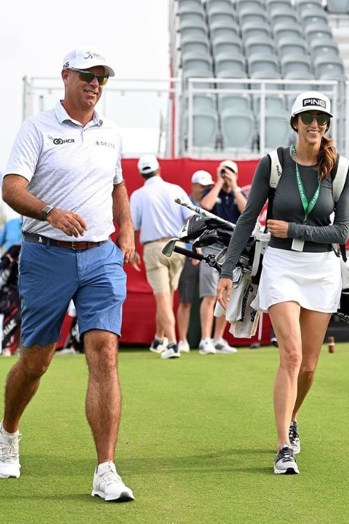 Stewart Cink Pictured With Wife Lisa Cink At The KitchendAid Senior PGA Championship In May 