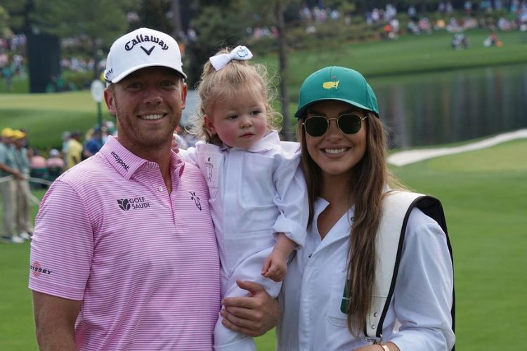 Ally Gooch Caddies For Her Husband At The Masters' Tournament Earlier This Year
