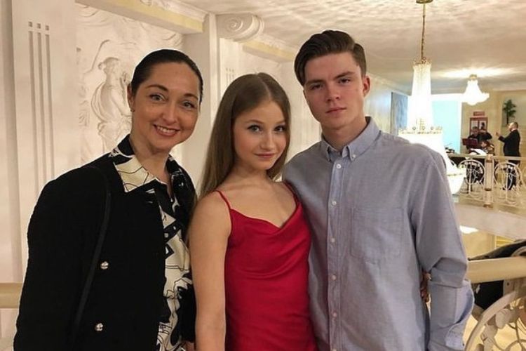 Vasilisa And Valeriy With Their Coach Angelika Krylova In January 2022