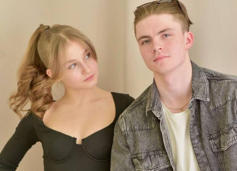 Vasilisa Kaganovskaia Looks Towards Her Ice Skating Partner Valeriy Angelopol During A Photoshoot Session In April 2023