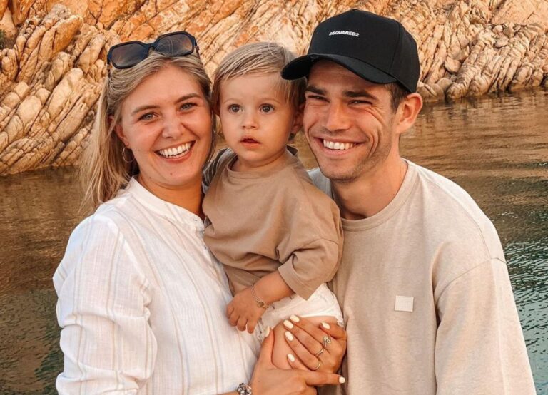 Wout Van Aert Pictured With His Wife Sarah De Bie And Their Son Georges In 2022