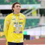 Mondo Duplantis Receiving His Medal