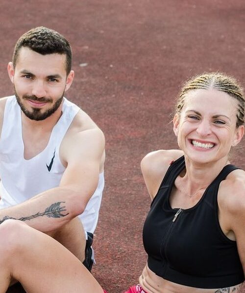 Alice Finot With Her Trainer Manuel