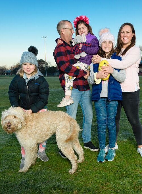 Andy Maher With His Wife And Daughters