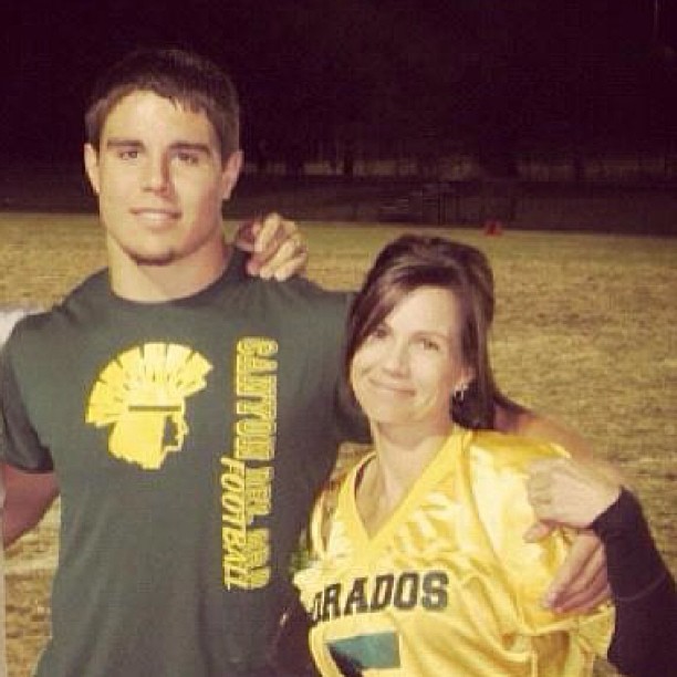 Blake Martinez With His Mom Carrisa Martinez