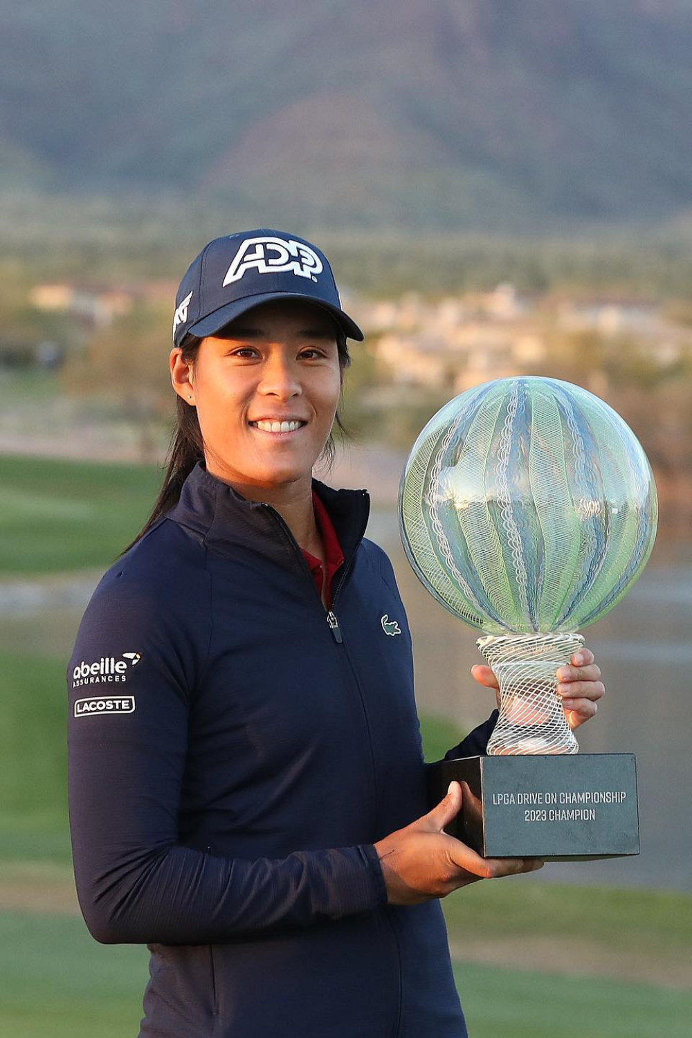 Celine Boutier With Her LPGA Drive On Championship Trophy