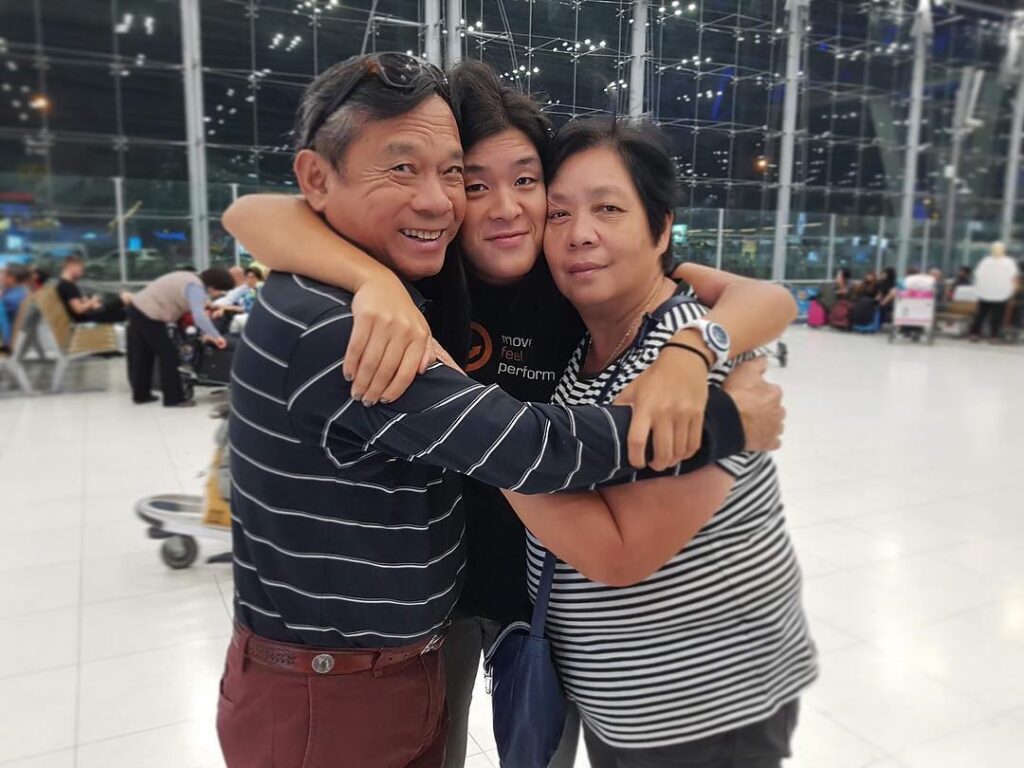 Celine Boutier With Her Parents