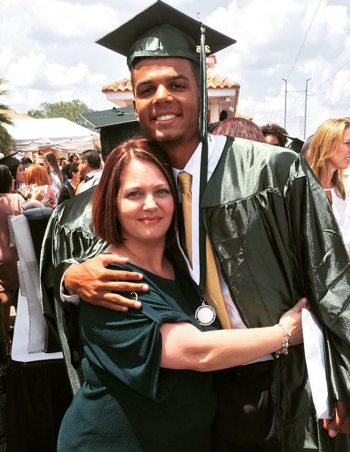 Chris Oladokun With His Mother 