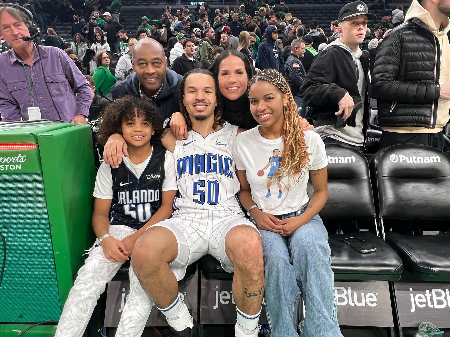 Cole Anthony With His Mother, Sister, Stepfather And Brother