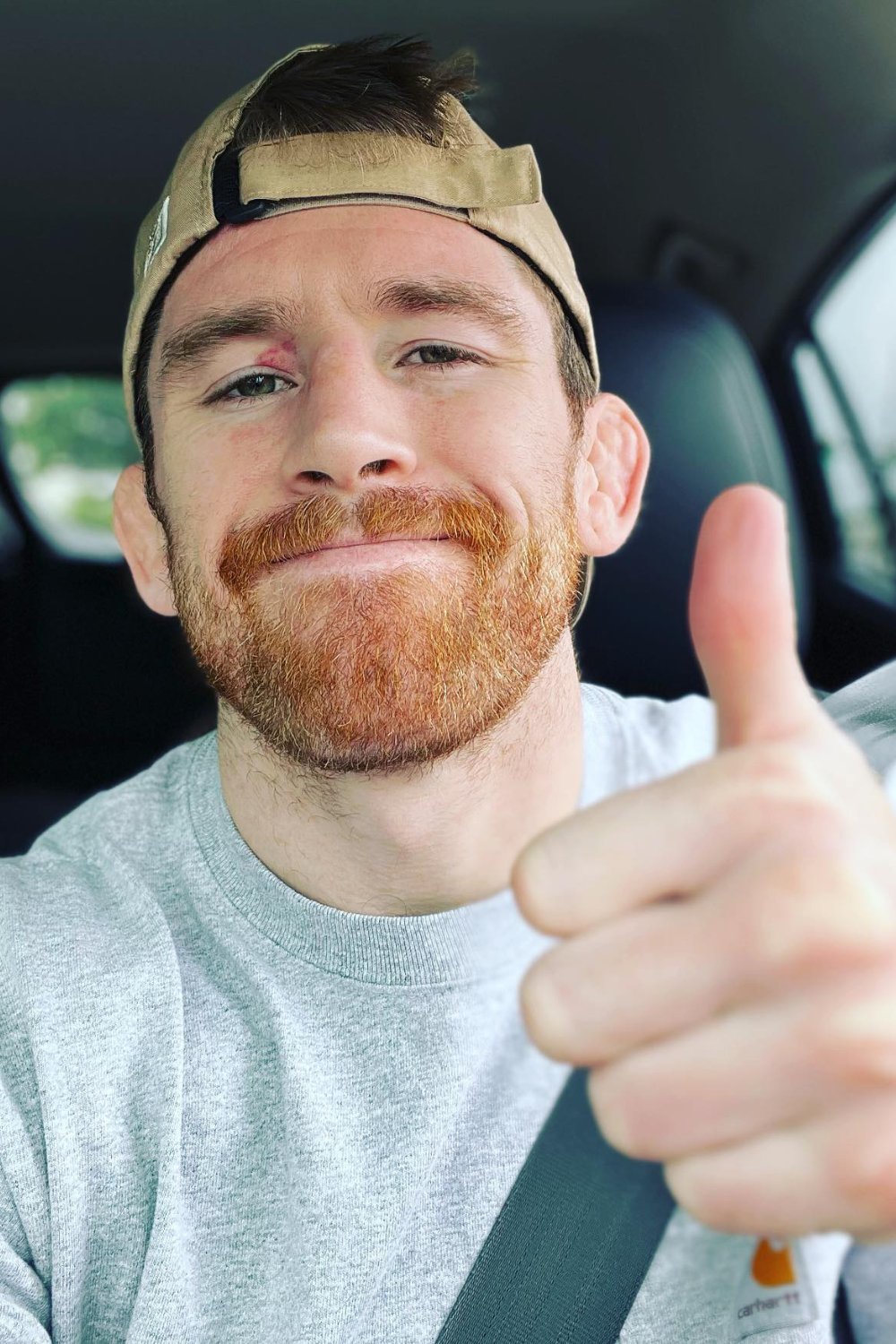 Cory Sandhagen Pictured Inside His Car In Denver, Colorado