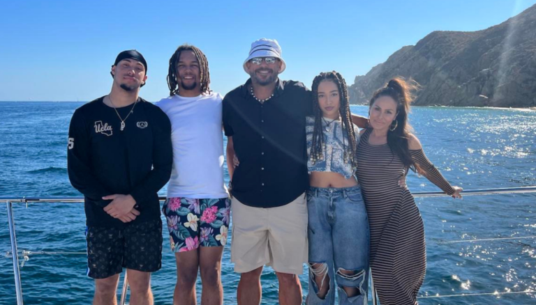 David Justice With His Wife And Three Kids